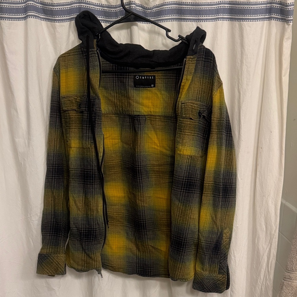 Empyre Yellow and Black Plaid Hoodie